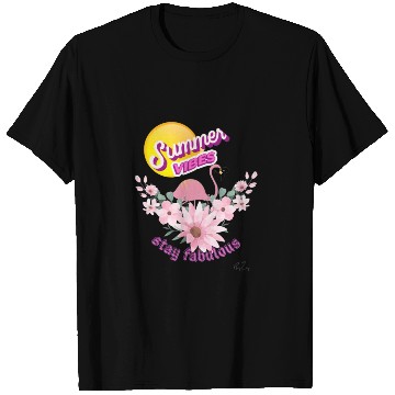 Discover “Summer Vibes,Stay Fabulous”Flamingo Graphic tshir T Shirts
