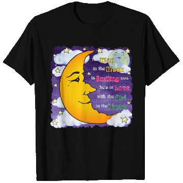 Discover Man in the Moon w Clouds T Shirts