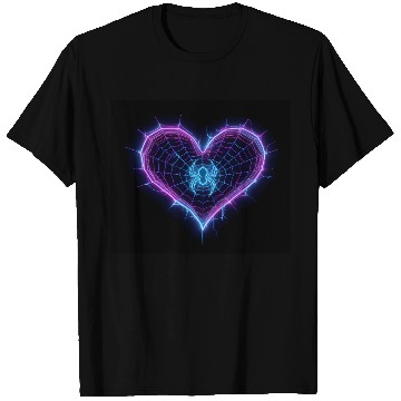 Discover Neon Spider‑Web Heart T Shirts