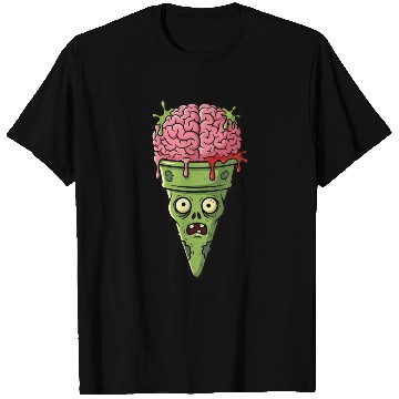 Discover Zombie Brain Ice Cream Cone - Creepy Halloween Des T Shirts