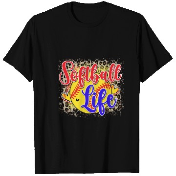 Discover Softball Life Leopard Print Grunge T Shirts