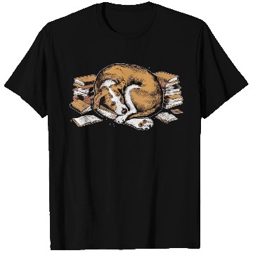 Discover Cozy Bookworm Dog Owner Relaxation Design T Shirts