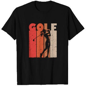 Discover Golf Swing Silhouette on Sunset Palette T Shirts
