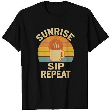 Discover Sunrise Coffee Loop Design T Shirts