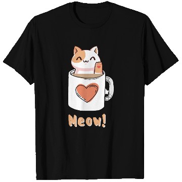 Discover Fluffy kitty tea for women T Shirts