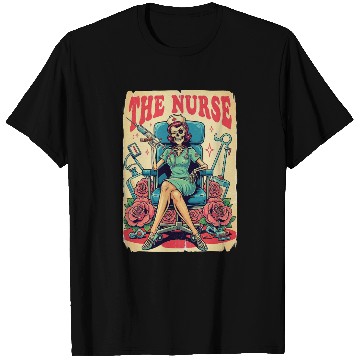 Discover Retro Skeleton Nurse Pinup – Dark Medical Humor Ar T Shirts