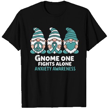 Discover Anxiety Awareness Gnome One Fights Alone Wear T Shirts