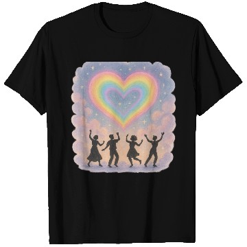 Discover 20250702 1417 Rainbow Heart Dance simple compos T Shirts