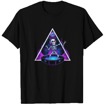 Discover Neon Dancing Skeleton in Coffin T Shirts