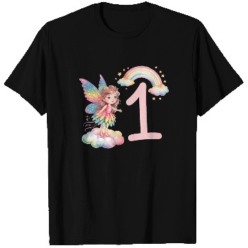 Discover Magical Rainbow Fairy Elf 1st Birthday Girl T Shirts