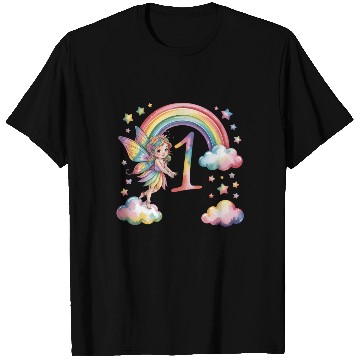 Discover Magical Rainbow Fairy Elf 1st Birthday Girl T Shirts