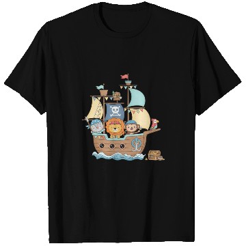 Discover Animal Pirate Ship Adventure T Shirts