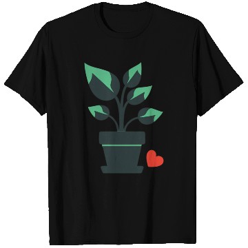 Discover Potted Plant Heart Icon T Shirts