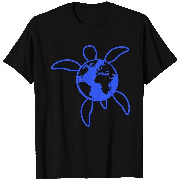 Discover Water turtle earth globe planet logo symbol cool T Shirts