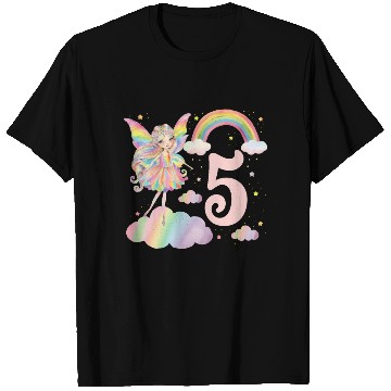 Discover Magical Rainbow Fairy Elf 5th Birthday Girl T Shirts