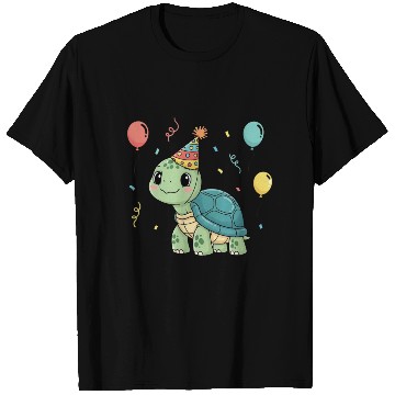 Discover Turtle Wearing a Party Hat T Shirts