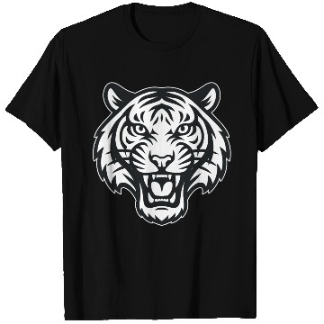 Discover Black and White Tiger Face T Shirts