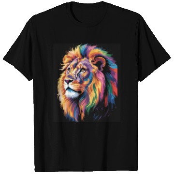 Discover Pride and Power – Majestic Rainbow Lion Head T Shirts