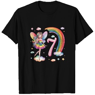 Discover Magical Rainbow Fairy Elf 7th Birthday Girl T Shirts