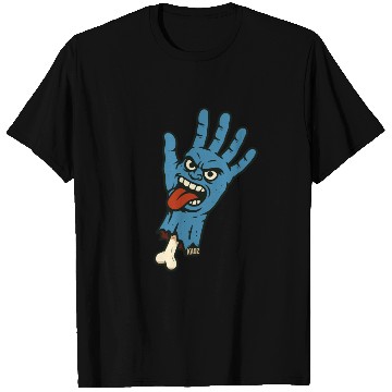 Discover Crazy zombie hand cartoon with wild face T Shirts