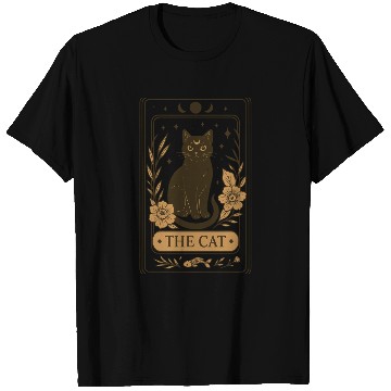 Discover The Cat Tarot Card, Mystical Black Cat, Celestial T Shirts