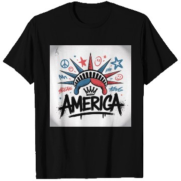 Discover Statue of Liberty USA Graffiti Zero Limit Brand T Shirts