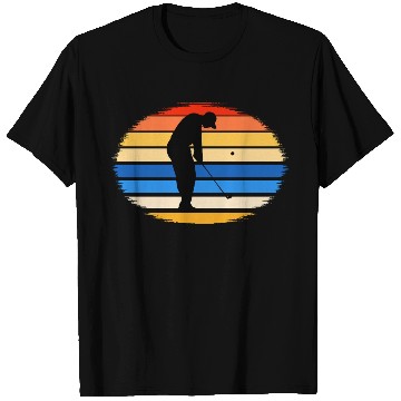 Discover Retro Style Golf Player Silhouette Golf Lover T Shirts