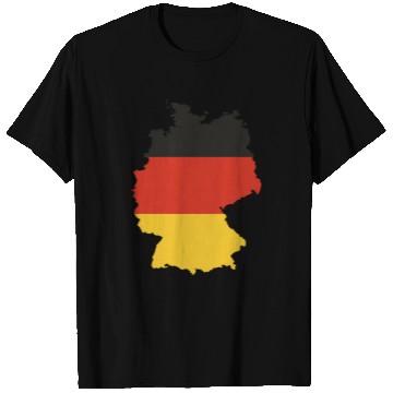 Discover Black Red Gold Germany flag outline design T Shirts