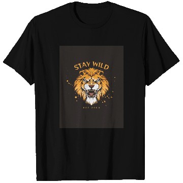 Discover Orange Illustrative Stay Wild T Shirts