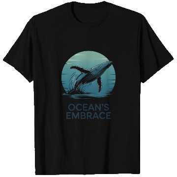 Discover Ocean’s Embrace – Majestic Whale Retro Ocean T Shirts
