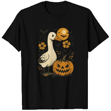 Discover Goose Halloween Fall Silly Goose Boho Flower T Shirts