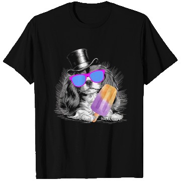 Discover Cavalier King Charles Spaniel with a popsicle T Shirts