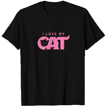 Discover I Love My Cat – Cute Pink Cat Face Graphic T Shirts