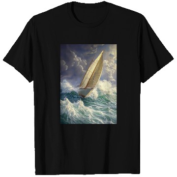 Discover Wild Sailing Through the Storm T Shirts
