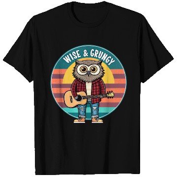 Discover Wise Grungy Owl Grunge Retro 90s. T Shirts