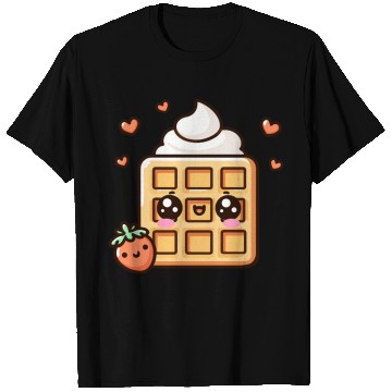 Discover Kawaii Dessert Waffle with Strawberry T Shirts