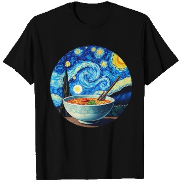 Discover Van Gogh's Starry Night ramen noodle Bowl japanese T Shirts