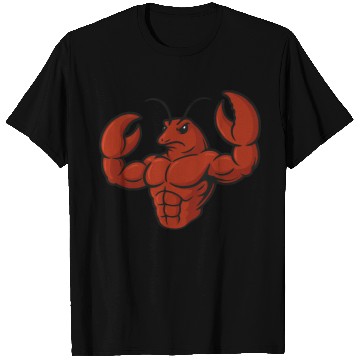 Discover Crab lobster fitness workout cartoon strong biceps T Shirts