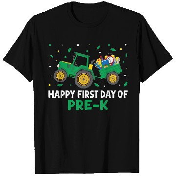 Discover Tractor Happy First Day Of Pre-K School Farm Kids T Shirts