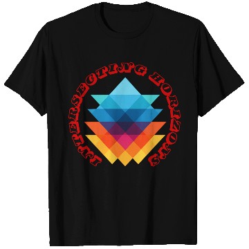 Discover Intersecting Horizons - Colorful Geometric T Shirts