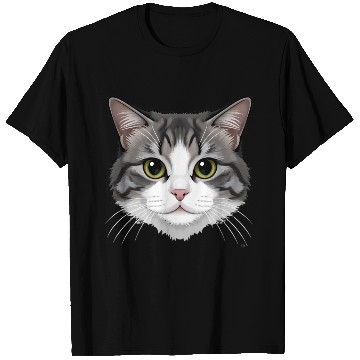 Discover Realistic Cat Face – Feline Charm in Every Detail T Shirts