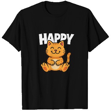 Discover Joyful Cat Illustration T Shirts Design