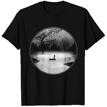Discover Fisherman in a tranquil natural setting – silhouet T Shirts