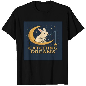 Discover Charming Bunny Moon Dream Illustration T Shirts