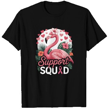Discover Pink Flamingo Support Squad Design T Shirts