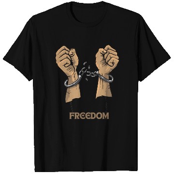 Discover Broken Chain Hands Embracing Freedom T Shirts