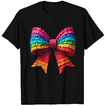 Discover Vibrant Rainbow Paper Ribbon Bow T Shirts