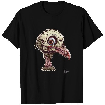 Discover Zombie Ostrich Head Creepy Undead Bird Art T Shirts