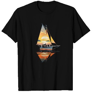 Discover Sailboat Sunset: Freedom on the Sea T Shirts