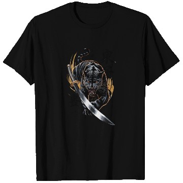 Discover Fierce Black Panther With Samurai Sword T Shirts